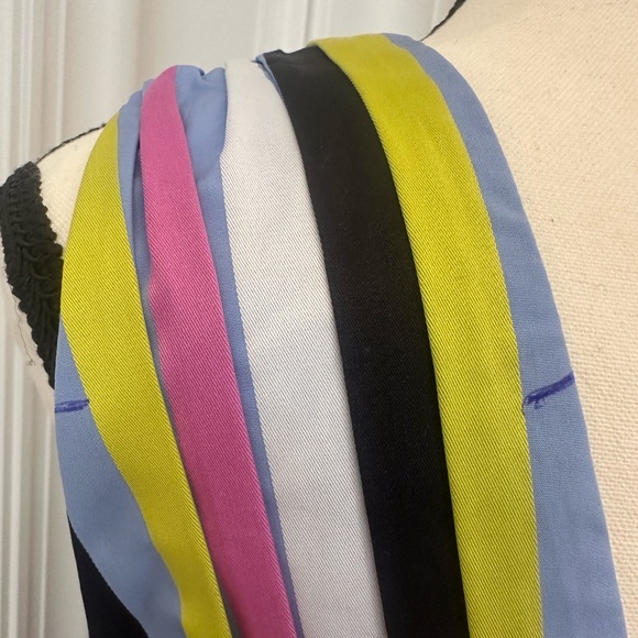 Caroline Constas Multicolored Striped Co Ord High Low Skirt w/ Peplum Top (XS) - Picture 5 of 12